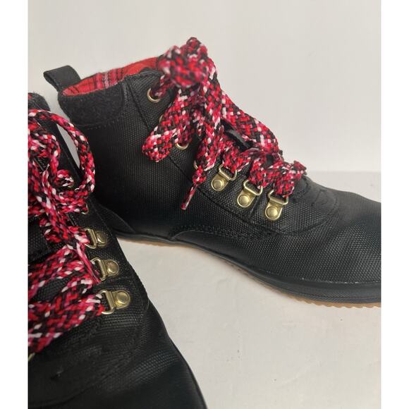 Keds Scout Boot III Waterproof Canvas Black Plaid Lined Ankle Boot Sz 8 Boho - Picture 2 of 9